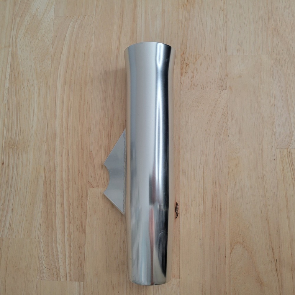 Polished Aluminum Weld-On Fishing Rod Holder with Gimbal Pin 10" Marine Boat